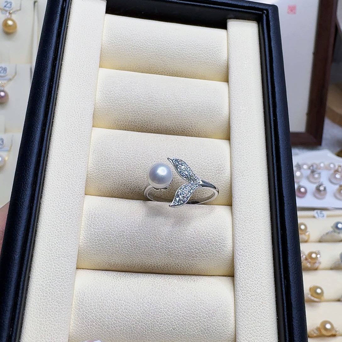 淡水珍珠戒指银S925镶嵌