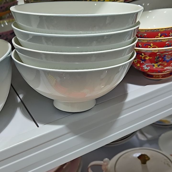 瓷片瑕疵渐变6寸4个面碗6666