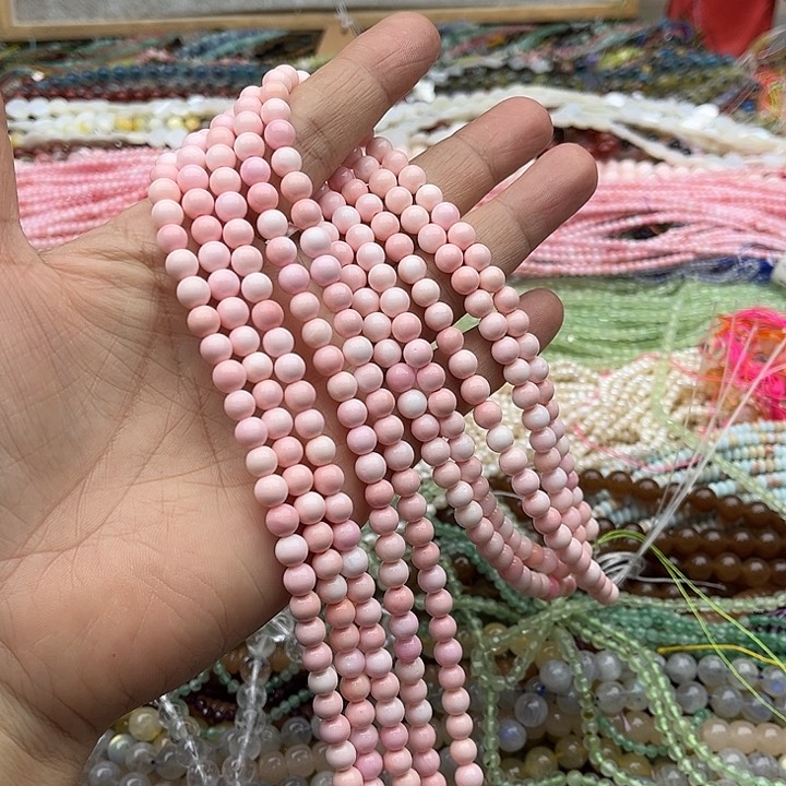 玛瑙/玉髓珠宝半成品未镶嵌一条6mm女王 贝