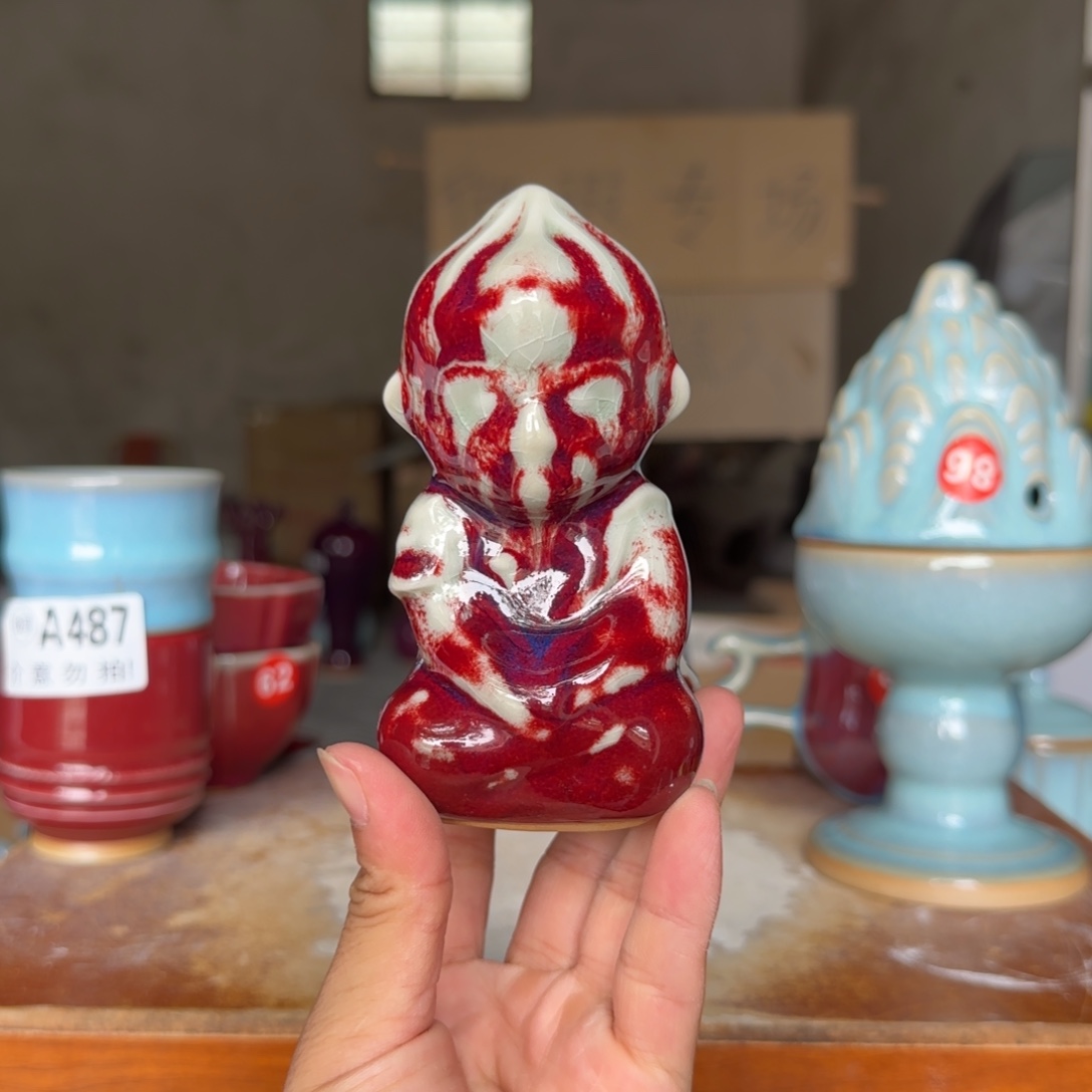 摆件郑家钧瓷摆件微瑕