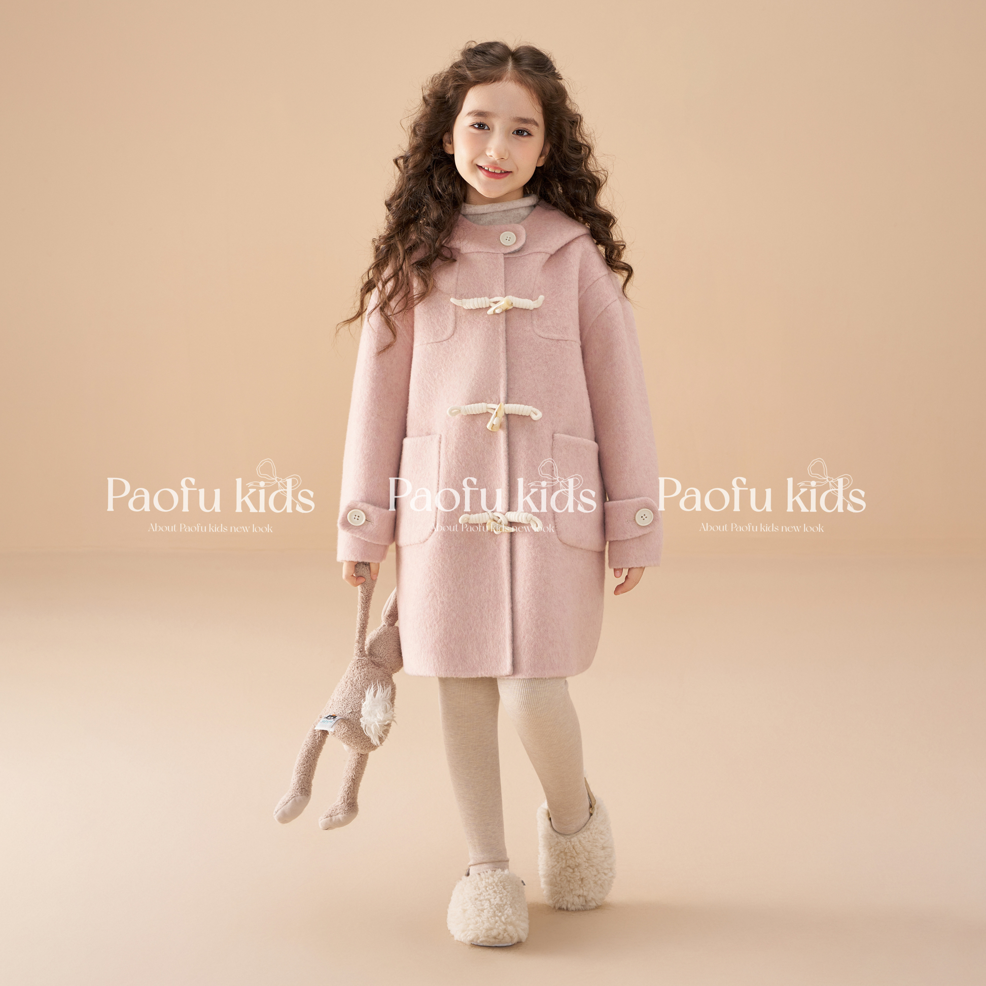 【粉雾】泡芙定制 【双面双穿】【纯手工】【绵羊毛】女童大衣 PF51037