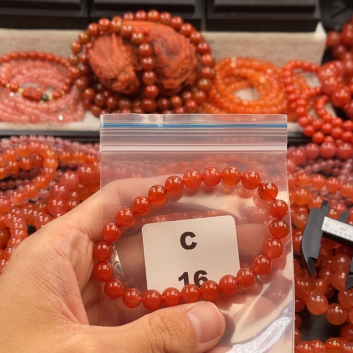 南红玛瑙未镶嵌多样性发货默认微瑕称重8mm