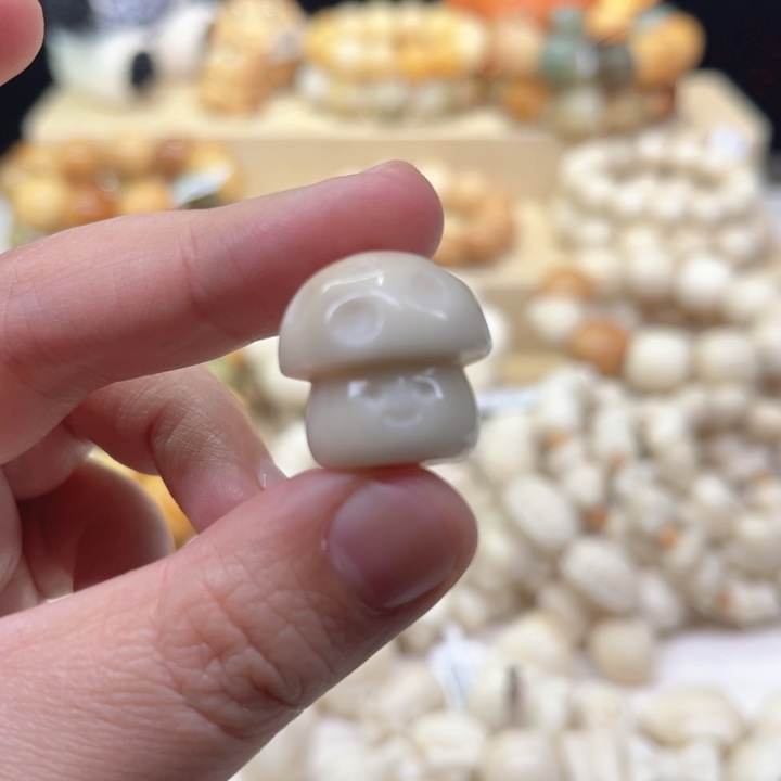 菩提根/象牙果手串微瑕蘑菇2-3-64