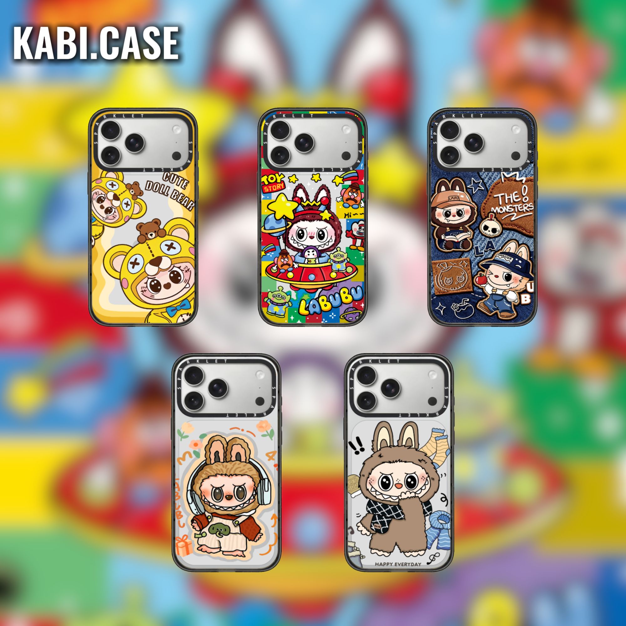 拉布布合集晶透亚克力iPhone17/16/15/14/13promax适用苹果手机壳