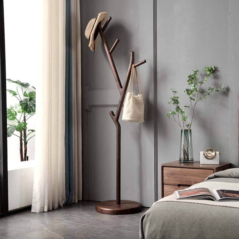 北美黑胡桃木衣帽架挂衣架