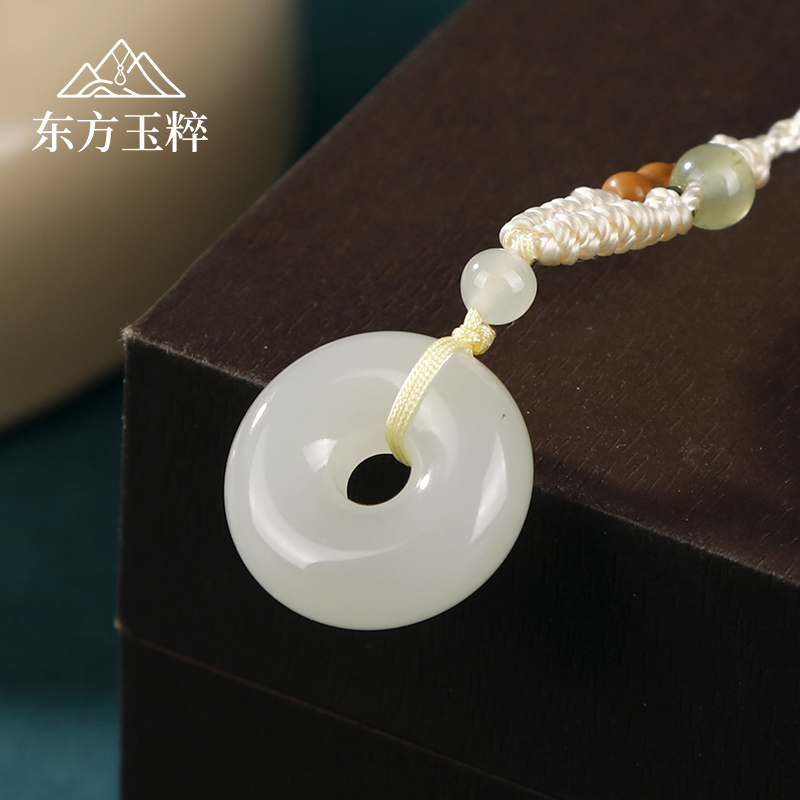 和田玉甜甜圈吊坠-直径约17mm-多样性发货 拍一发一