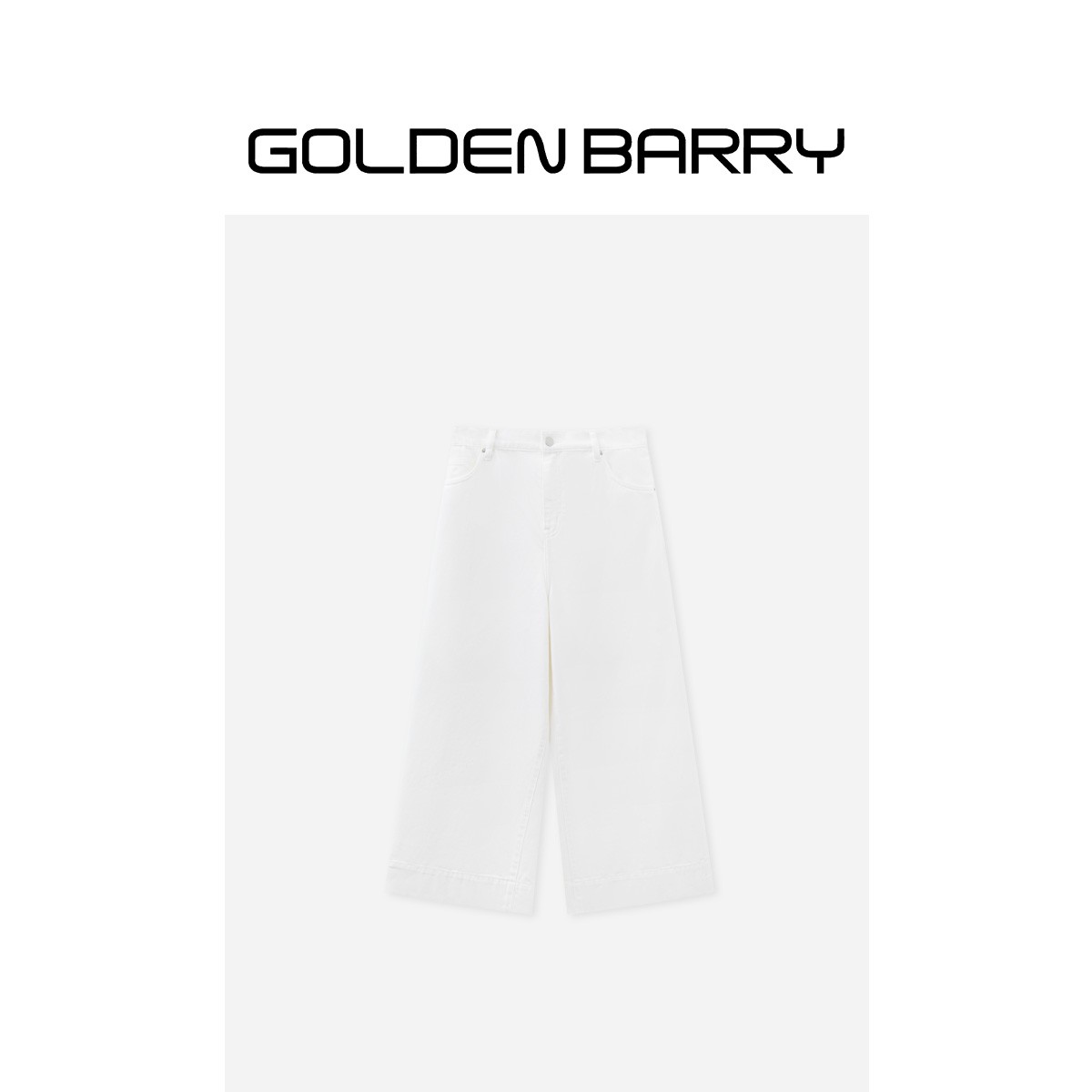 GOLDENBARRY白色九分阔腿牛仔裤501173