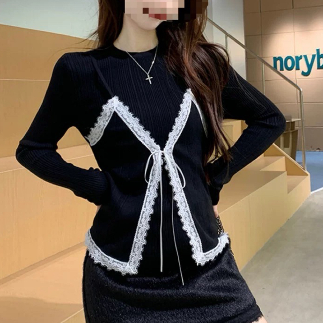 【张大漂亮】假两件磨毛打底衫T恤3788