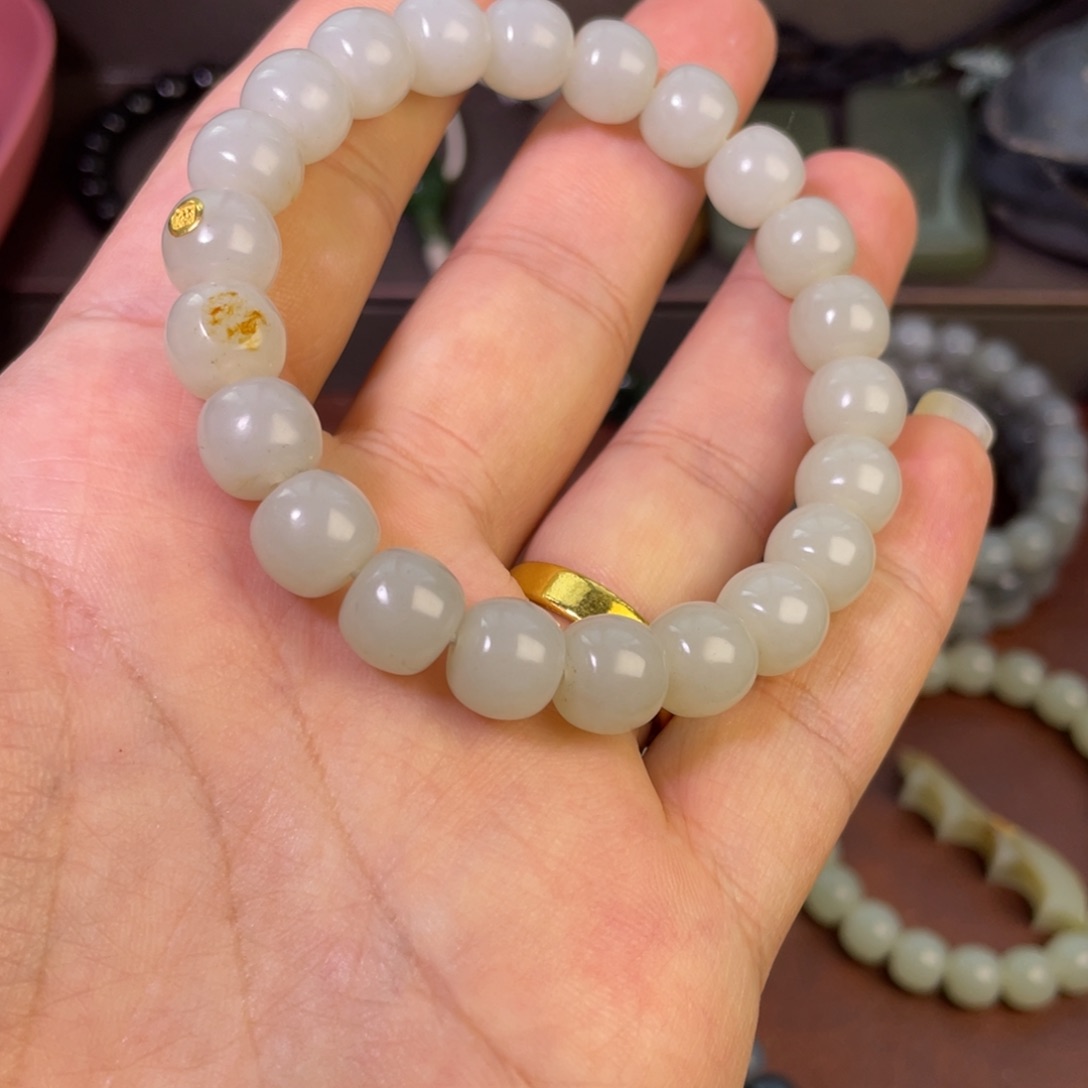 石材透闪石装饰珠串