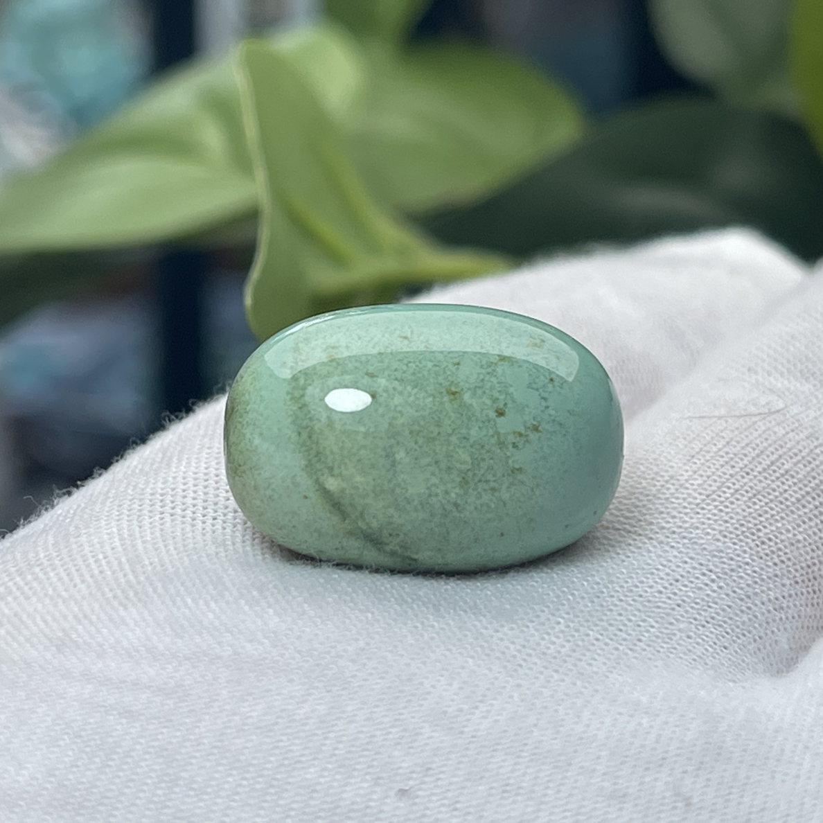 天然原矿高瓷绿松石枣珠，盘玩走色漂亮，规格：16.5*23mm，8.7克