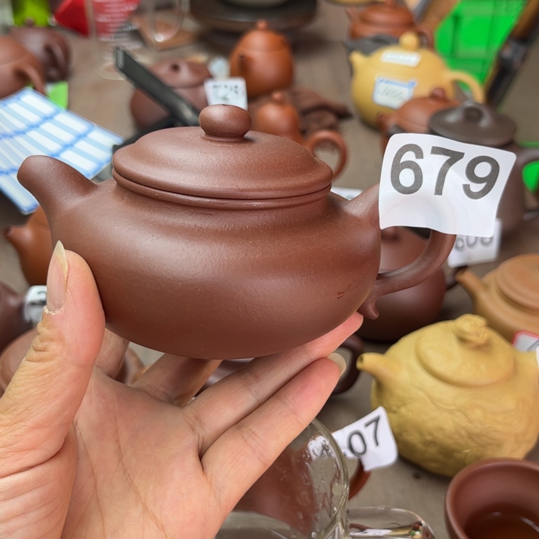 紫砂茶壶紫泥半手220cc