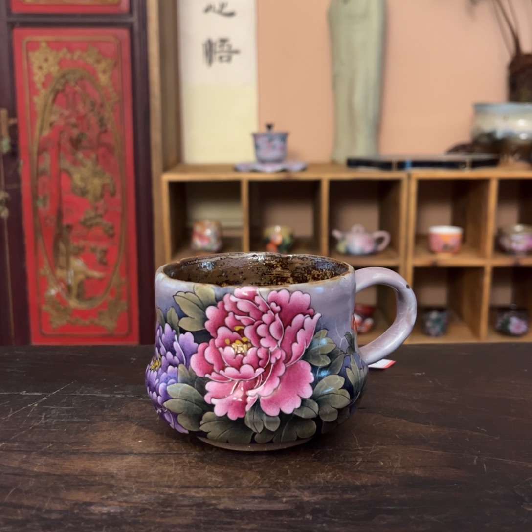 柴烧纯手工手绘陶瓷