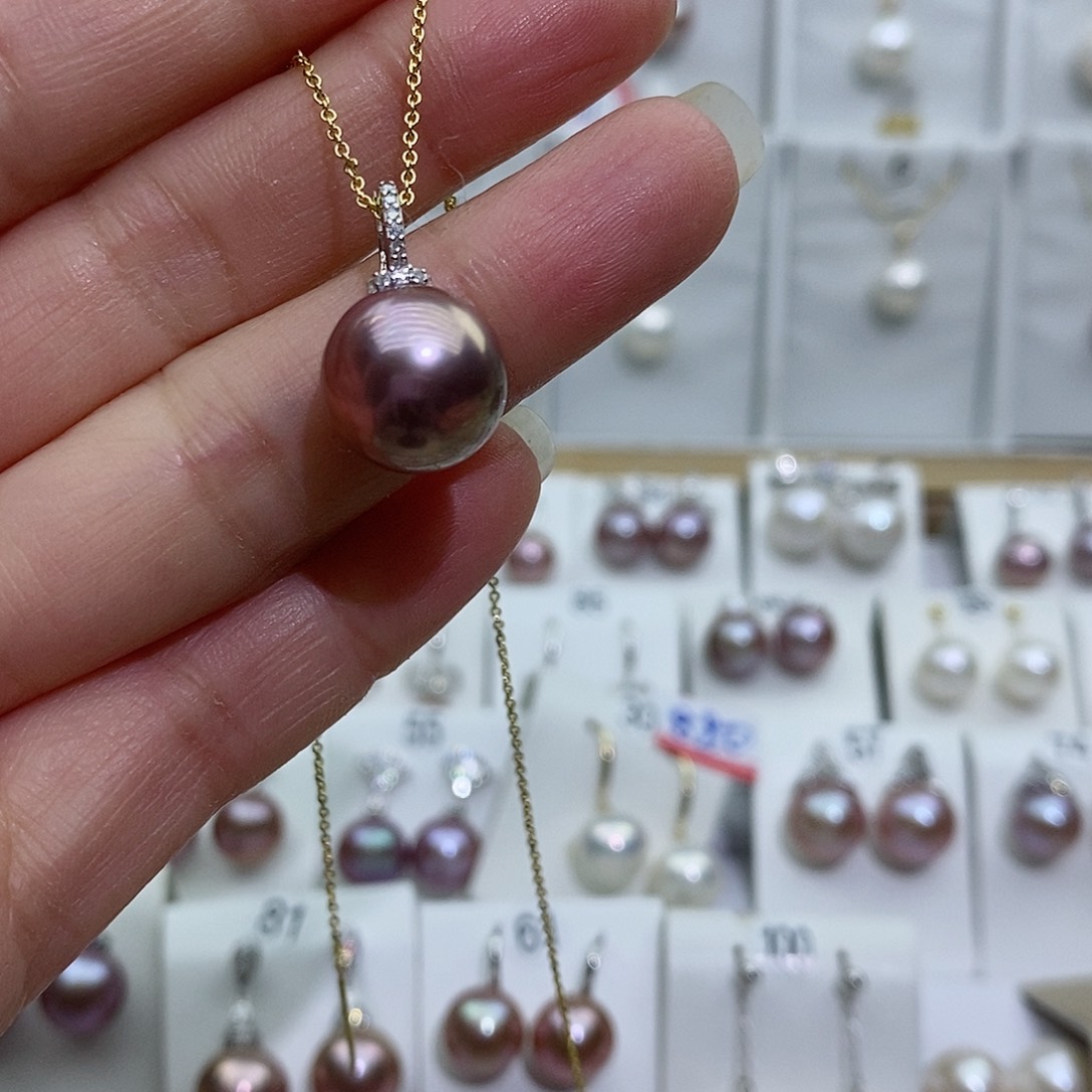 淡水珍珠吊坠(不含链)银S925镶嵌