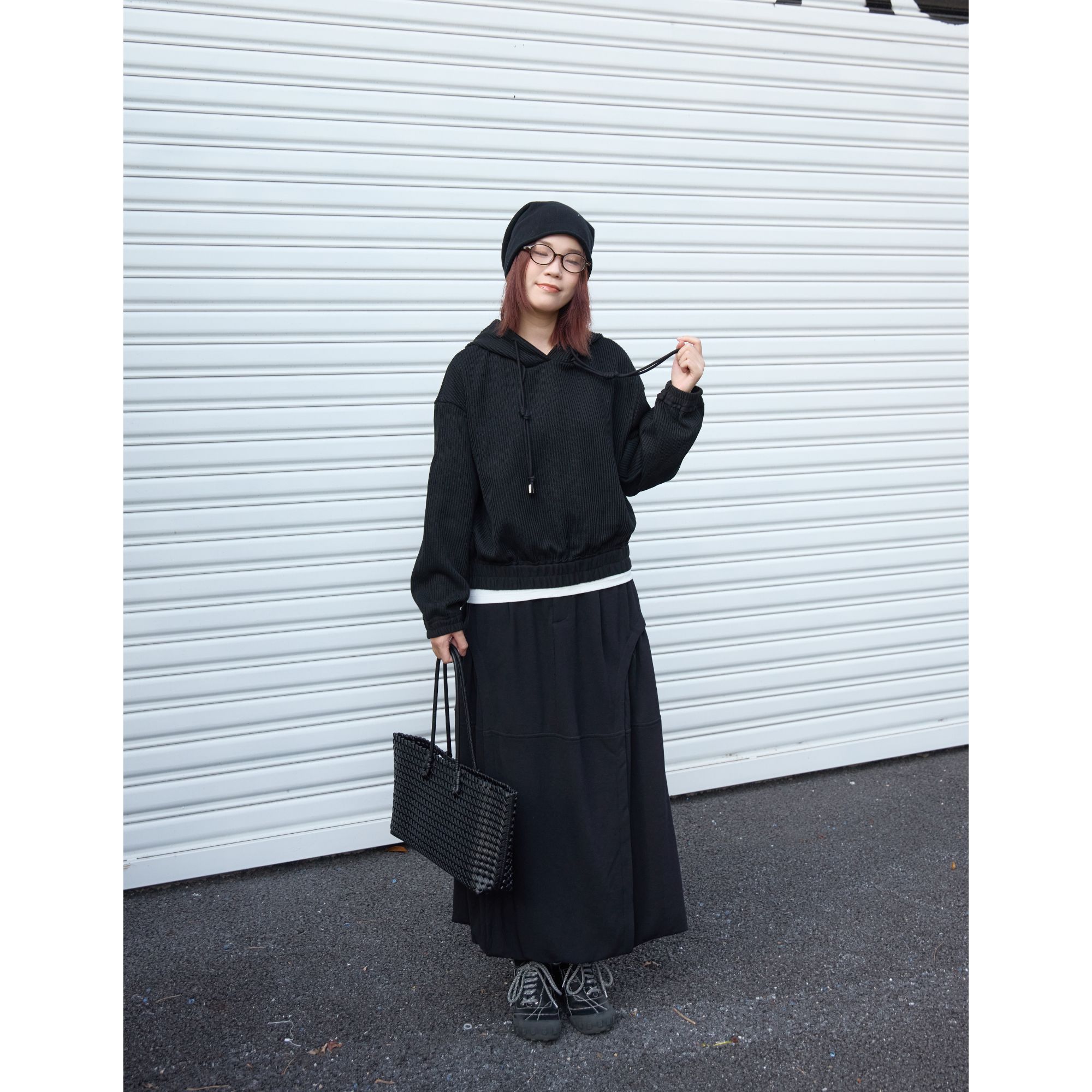 主播上身短款卫衣小个子专属机理感条纹卫衣黄金比例身材卫衣