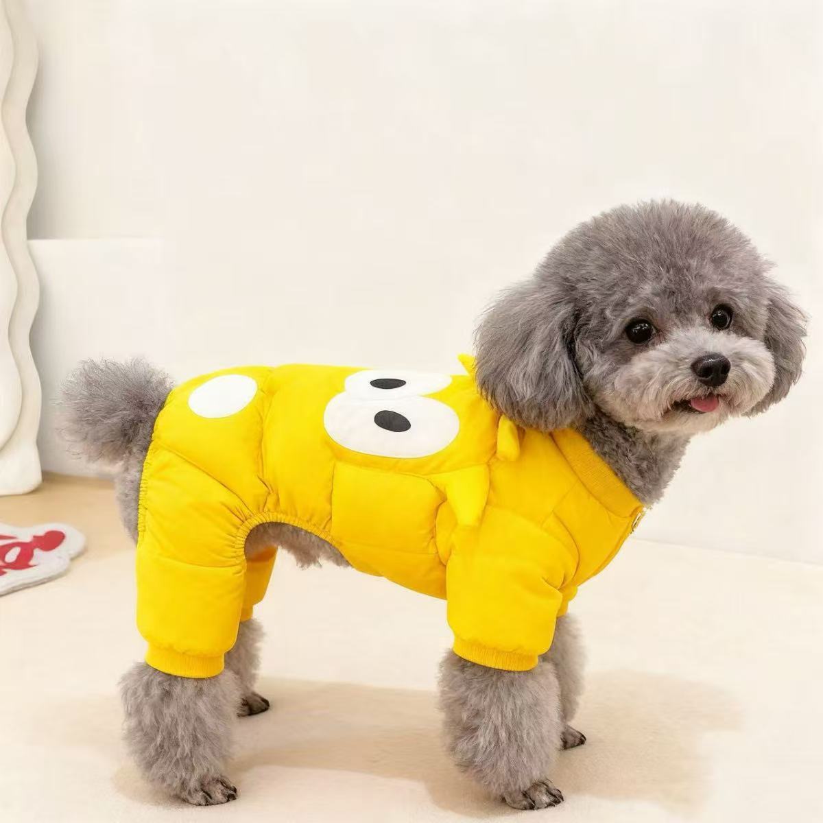 彩色狗狗猫咪棉服法斗衣服泰迪柯基比熊约克夏秋冬新款