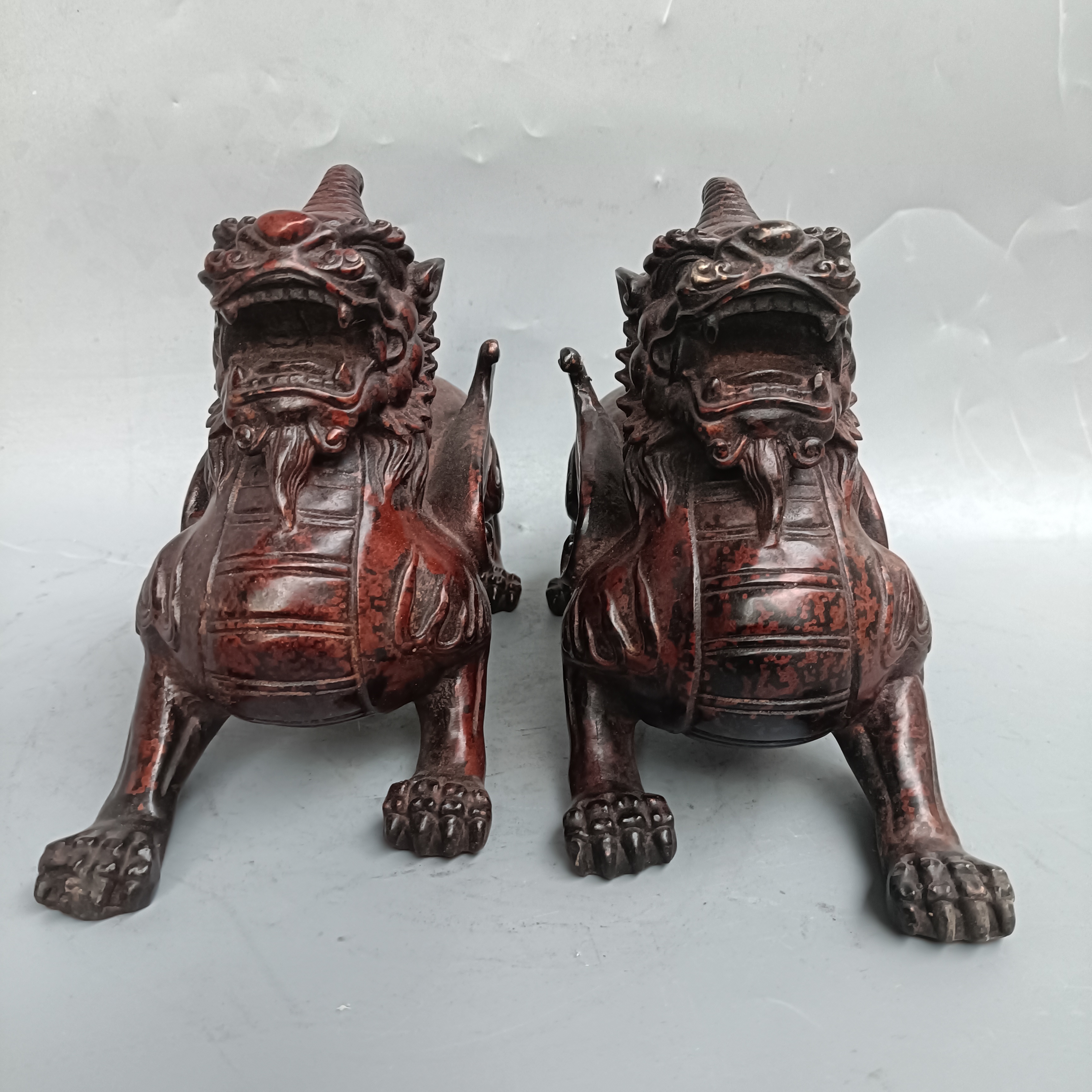 铜器，    貔貅一对