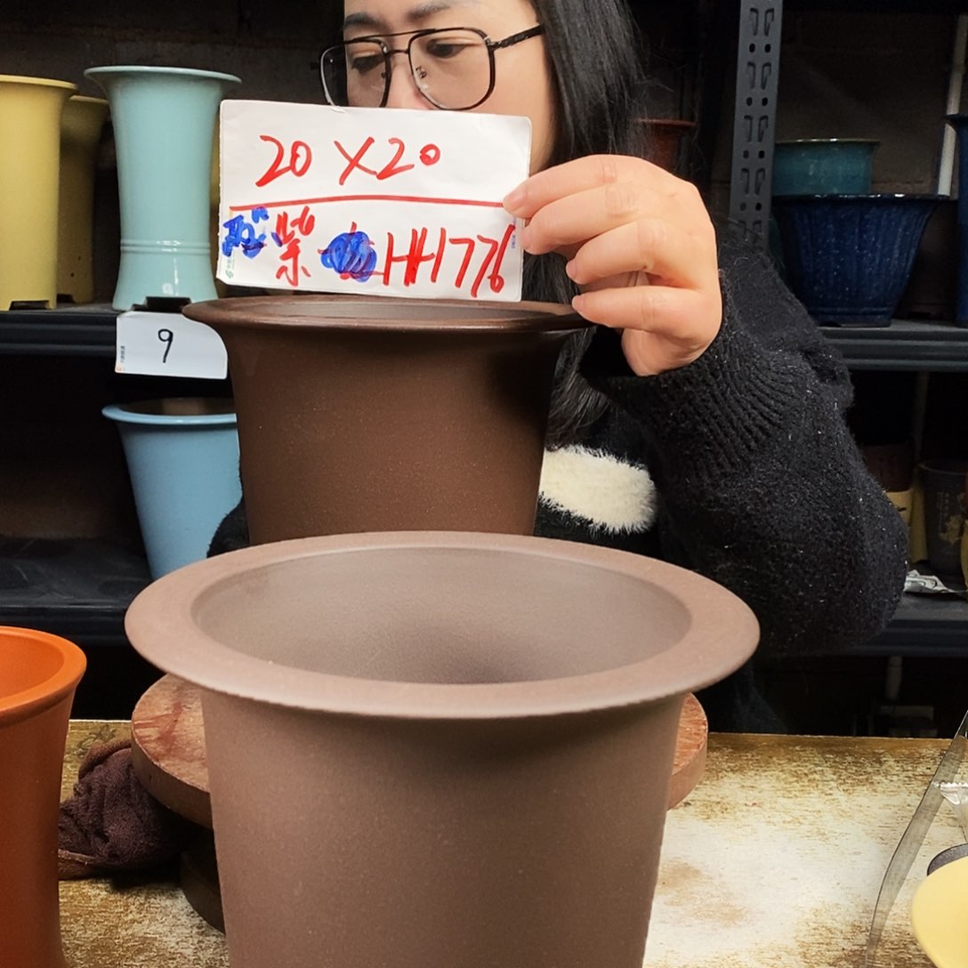 紫砂两只花盆货号HH776