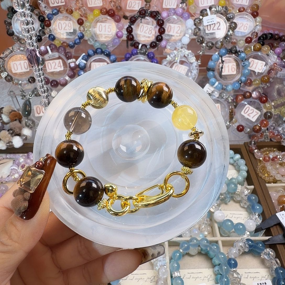 水晶手链合金虎眼