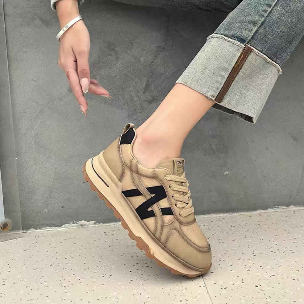 C9806 黑色 低跟阿甘鞋女款夏季2025时尚运动休闲鞋