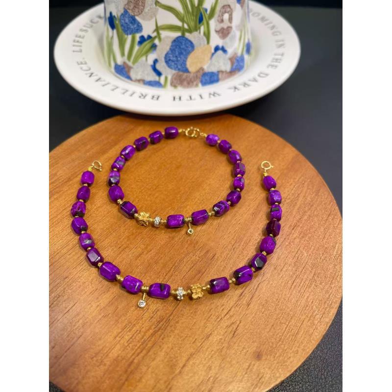 潮生石丨18K金镶嵌舒俱来红丝绒钻切手链/多样性发其一/23660086