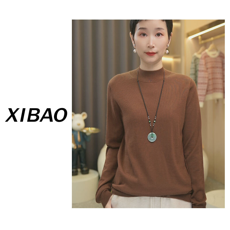 【皇室御用纱线】精纺100纯山 羊绒平面半高领打底羊绒衫MC426