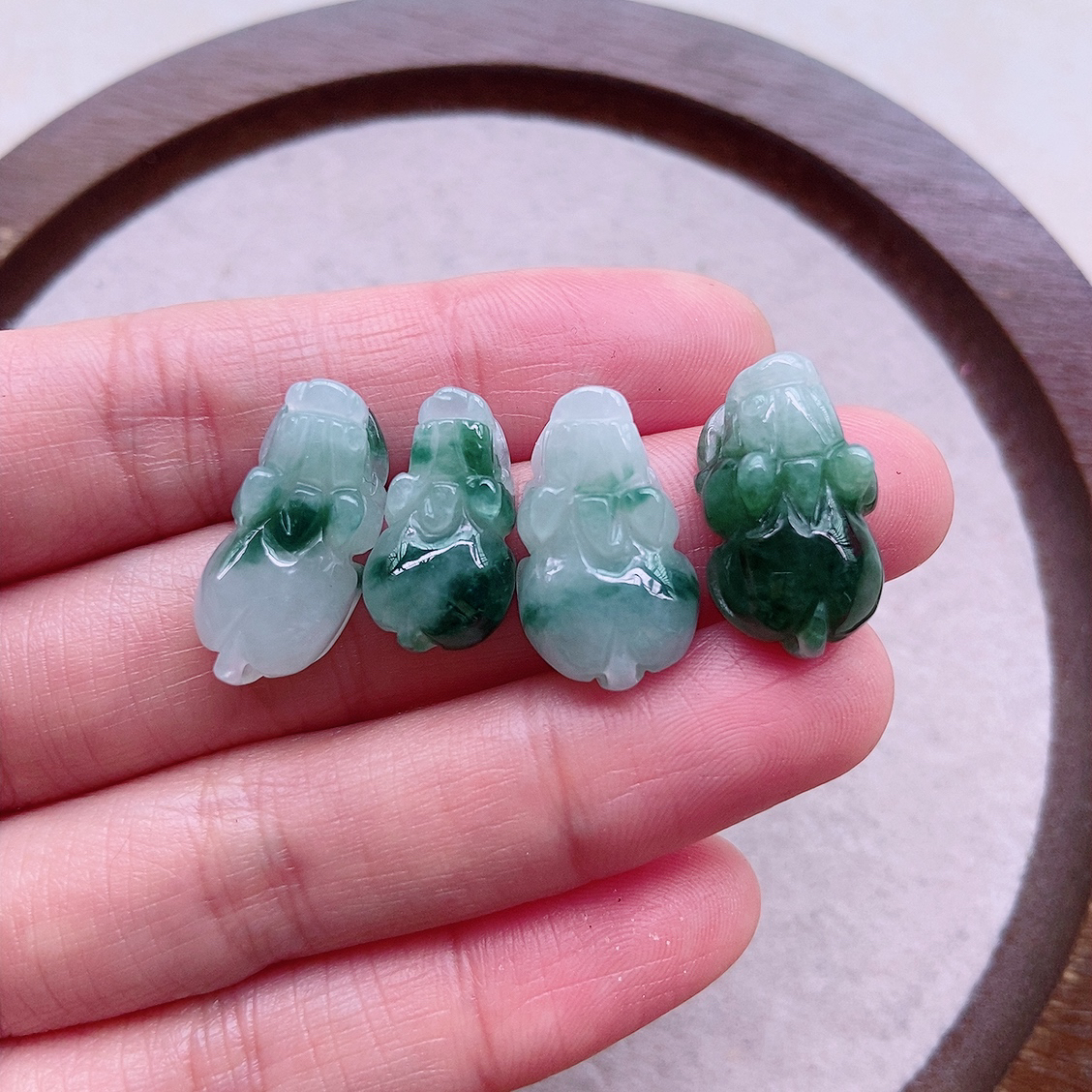 天然翡翠A货冰飘花精致迷你貔貅diy 多样性发其一个