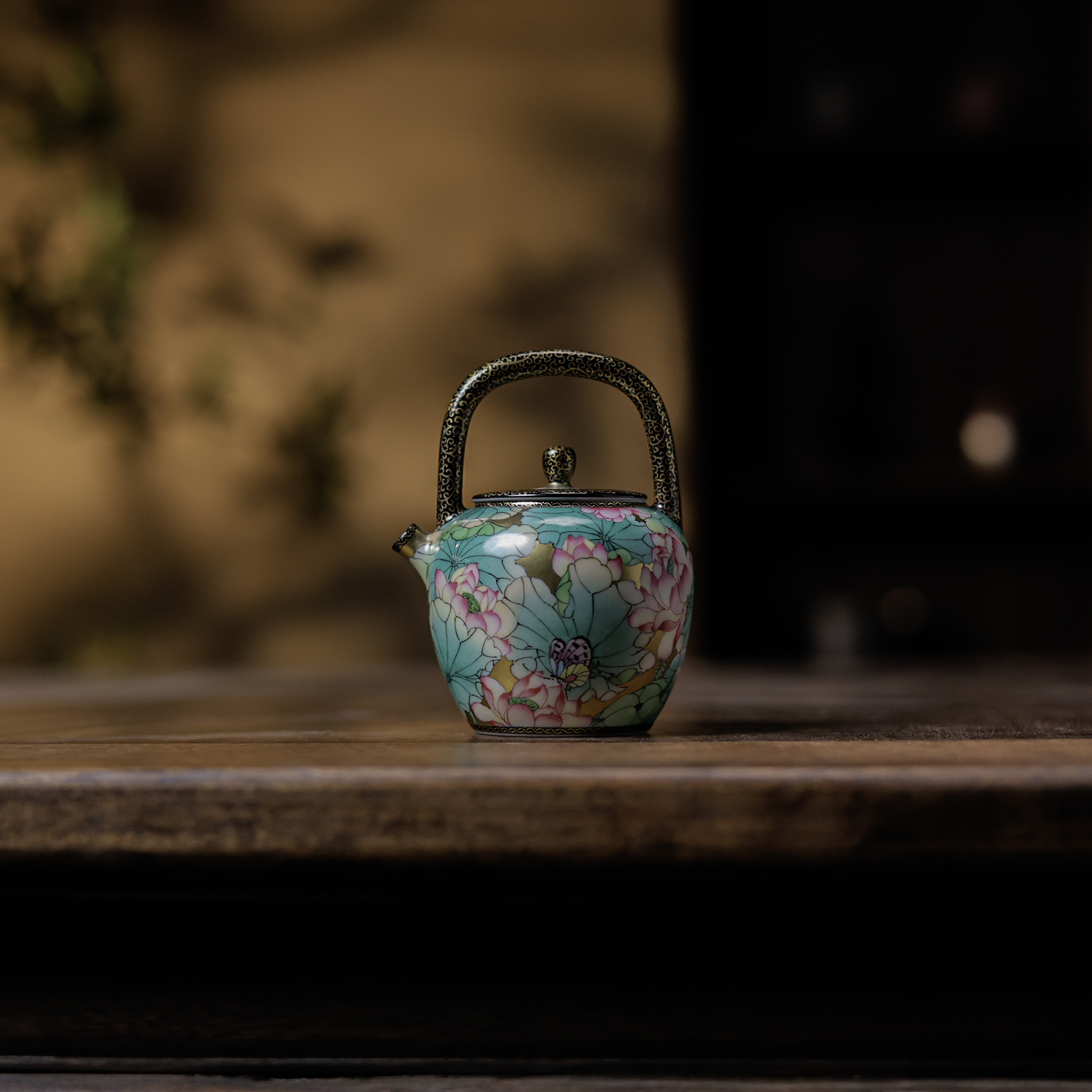 【梵田里】茶具-黑金-华隐堂&梵田里-荷花壶-130ml（华隐S1001）