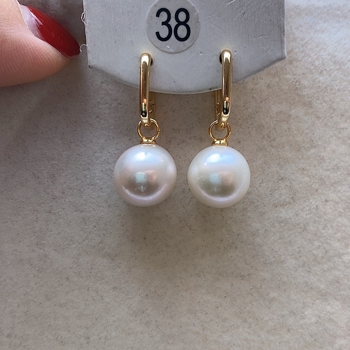淡水珍珠耳饰银S925镶嵌