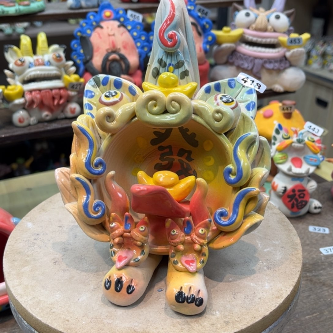 陶瓷纯手工抽象陶瓷摆件418