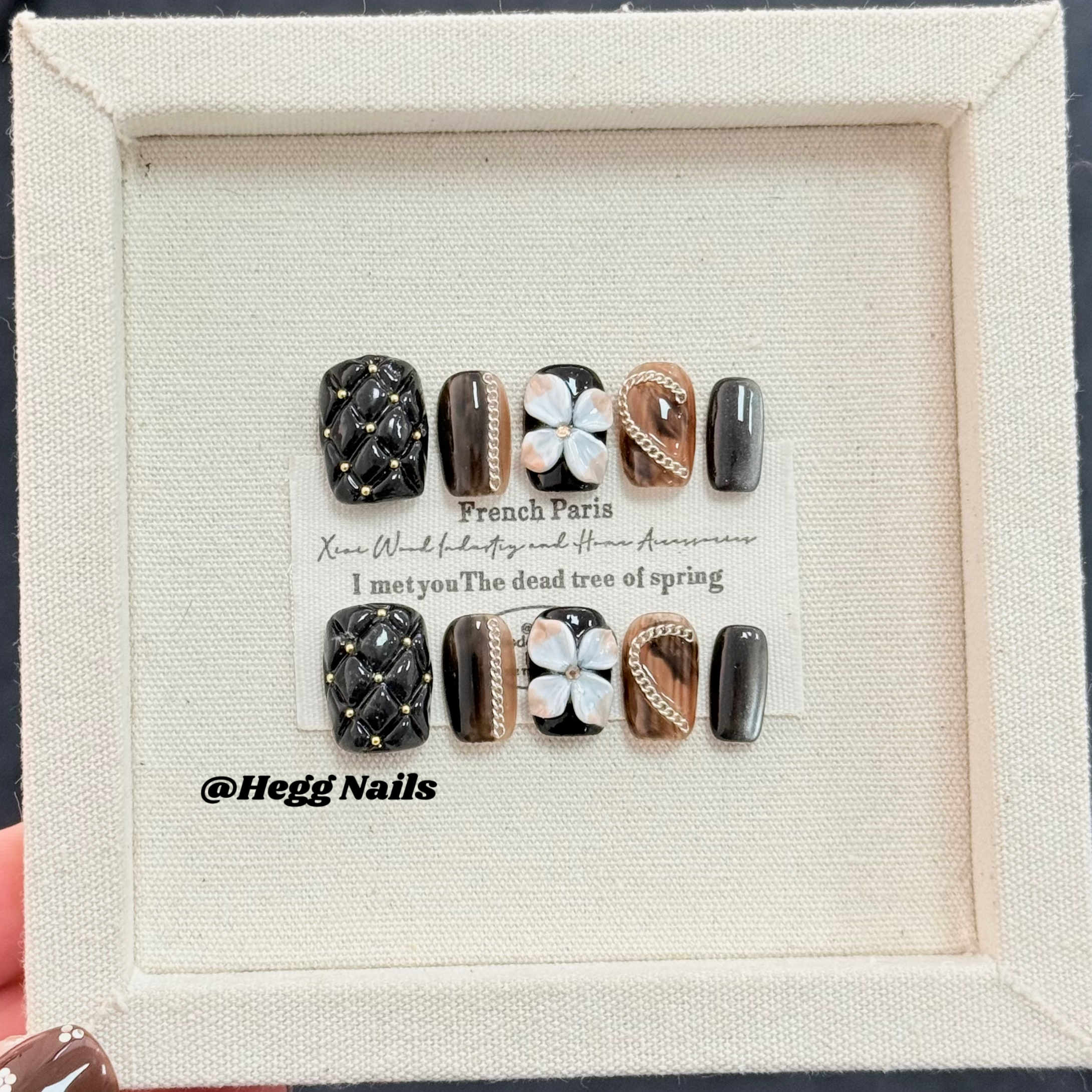 【小香奶】秋冬新款复古金花猫眼短款穿戴美甲高级显白气质款