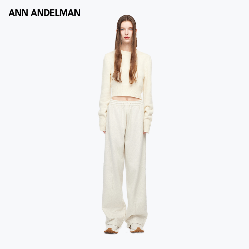 【明星同款】ANN ANDELMAN 立体裁剪抽绳卫裤弯刀长裤直筒