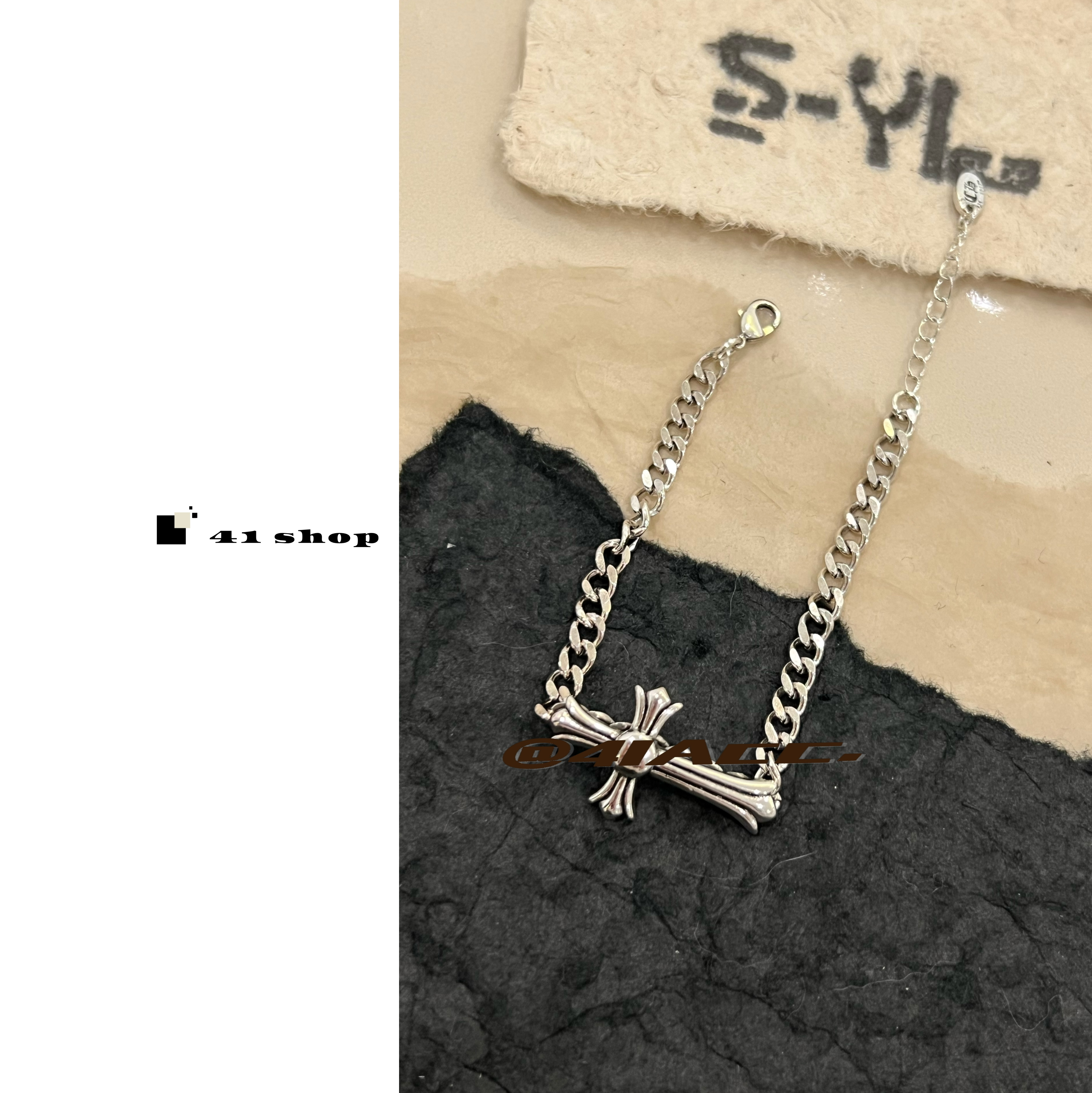 铜合金手链 A565 经典设计个性十字架克克手链