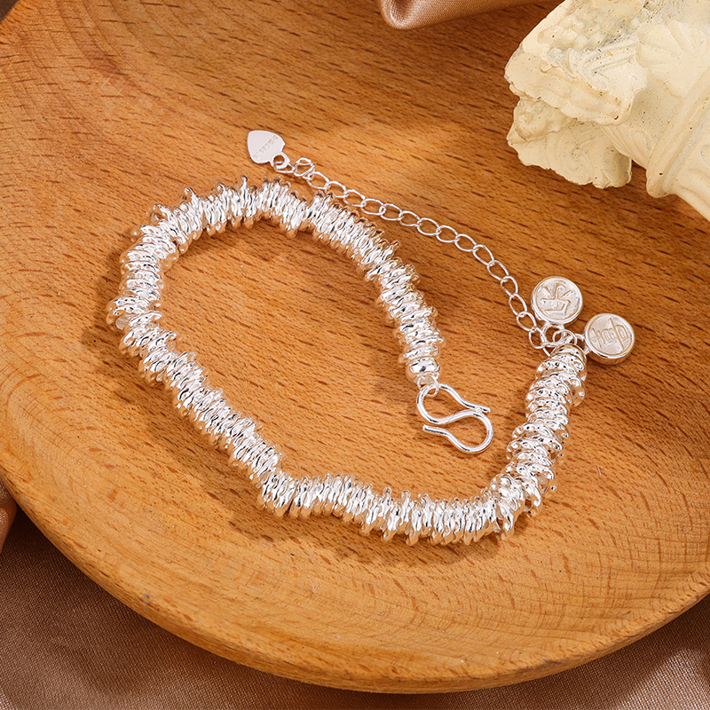 足银手链 喜乐盘缠优雅百搭手链