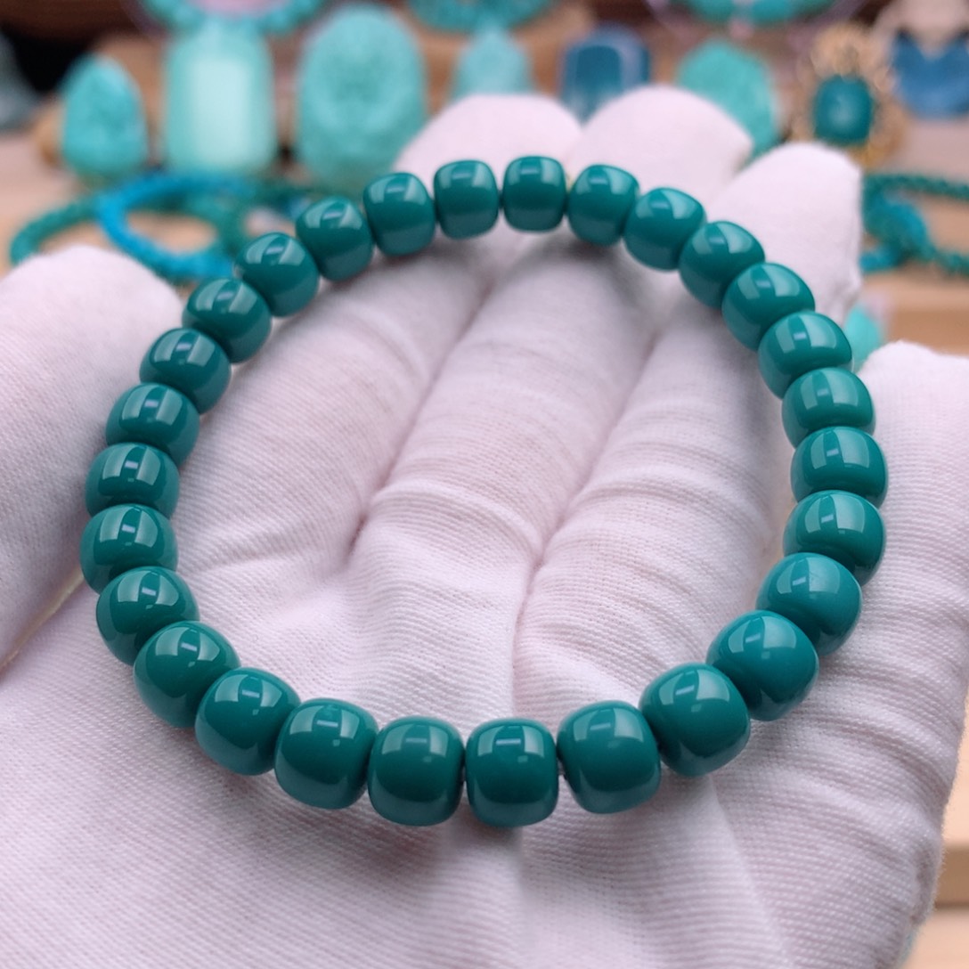 绿松石珠宝奇石未镶嵌8mm