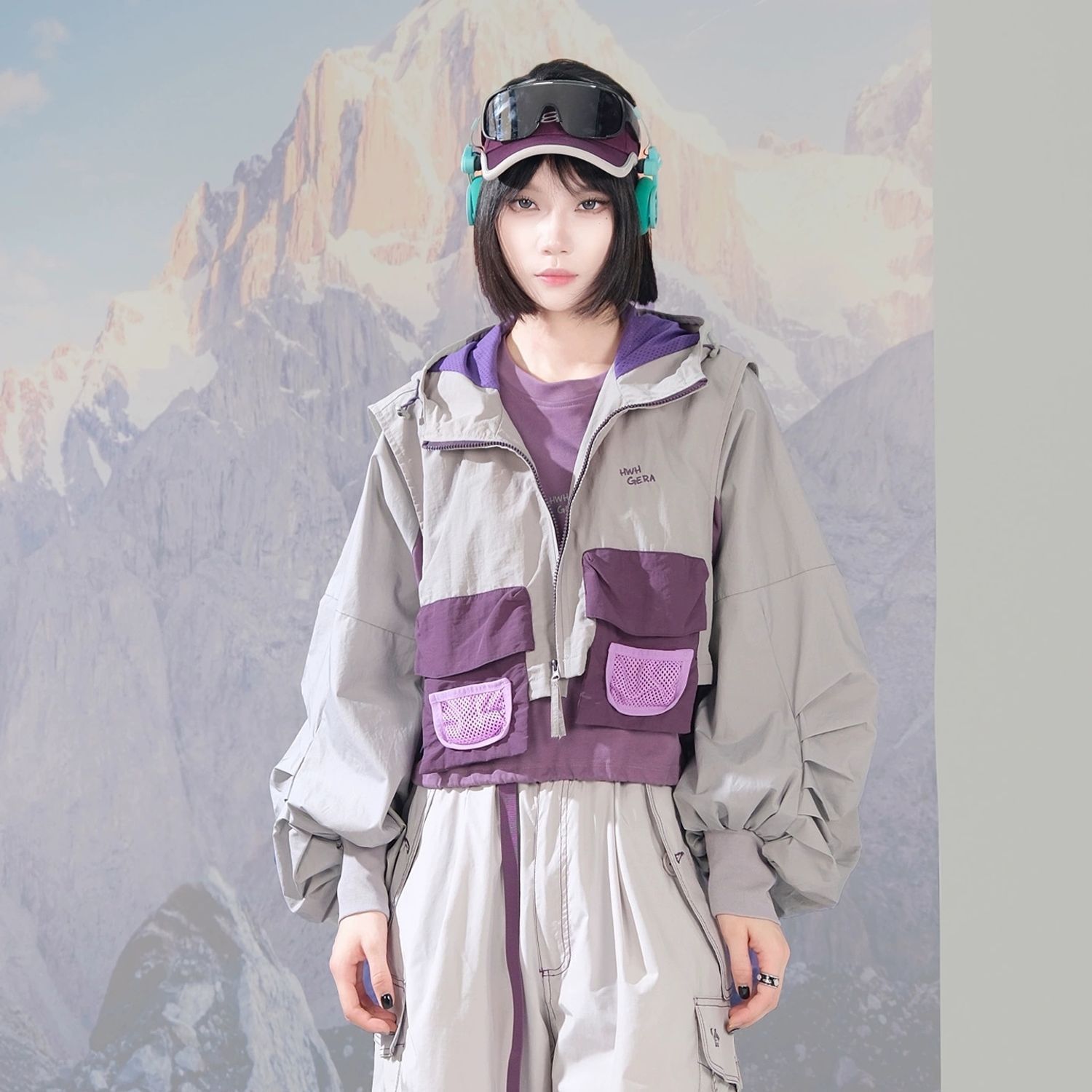 Sports Outdoor-2639轻量化秋季连帽撞色山系登山马甲无袖坎肩