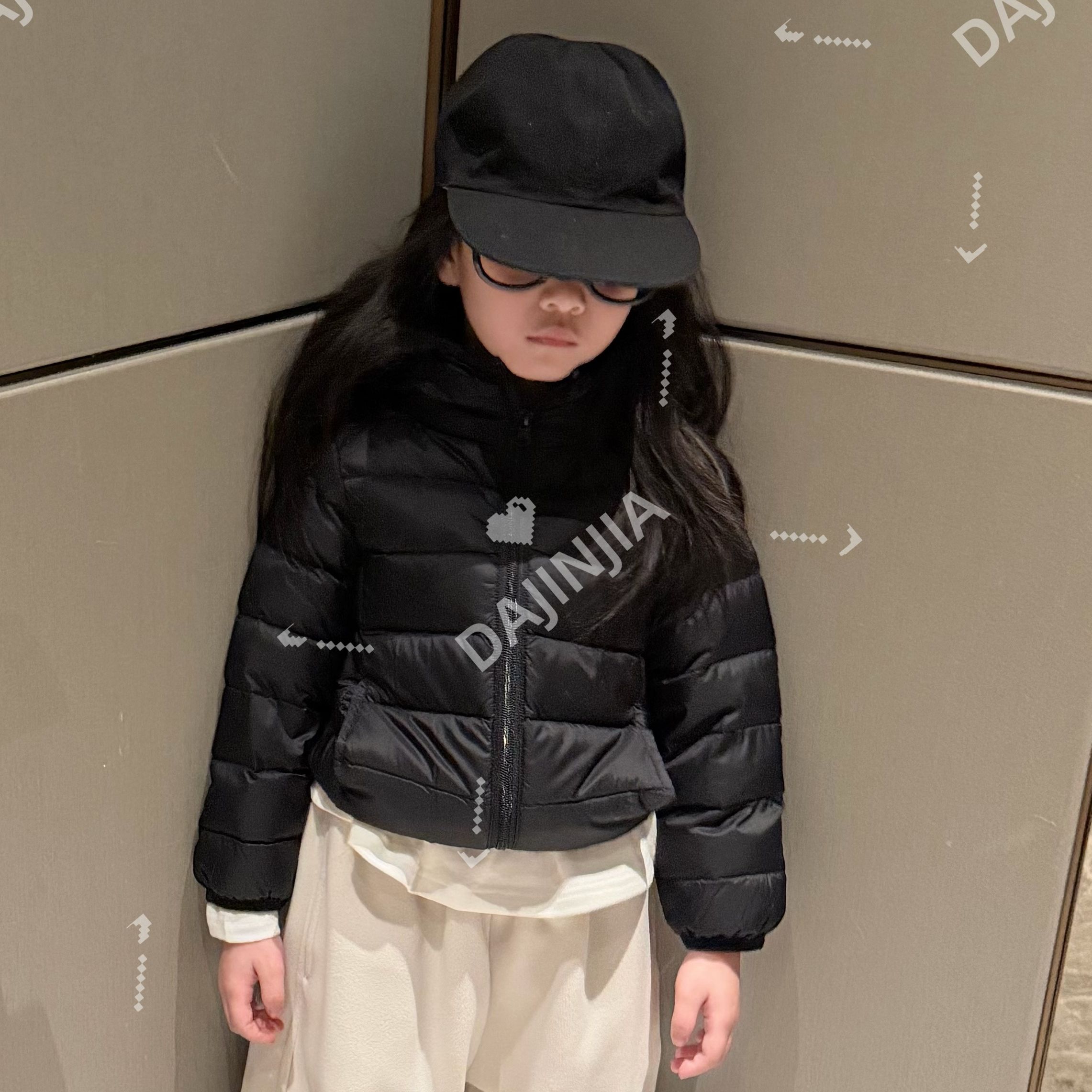 【90白鸭绒】大金定制幼儿园神器百搭黑色拉链羽绒实用型羽绒外套