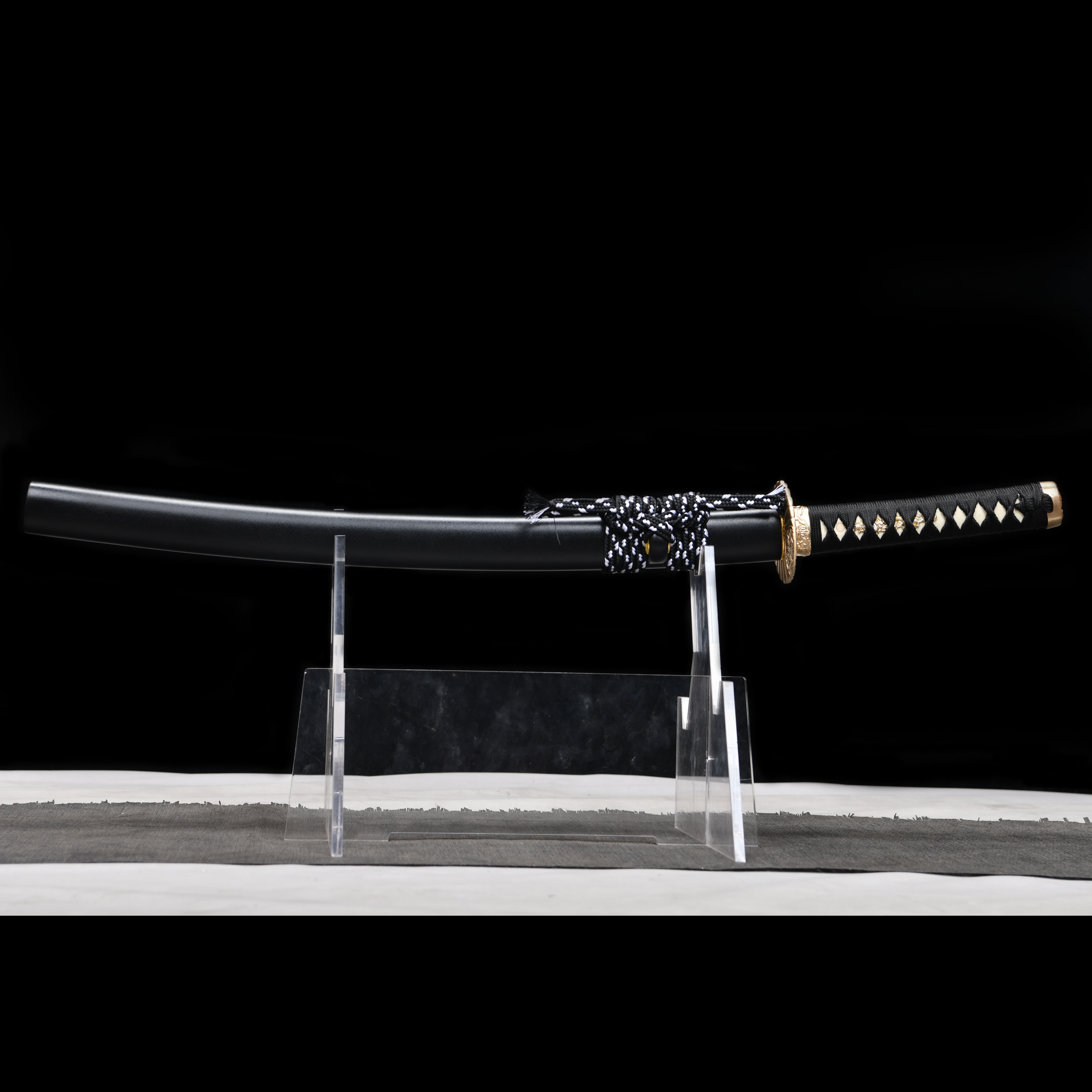  纹龙肋差长款纯铜装20寸T10烧刃手工锻打刀剑未开刃武士刃中款