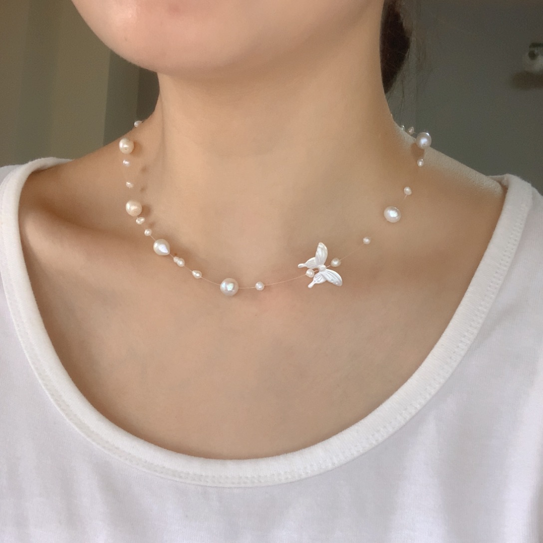 合金淡水珍珠项链