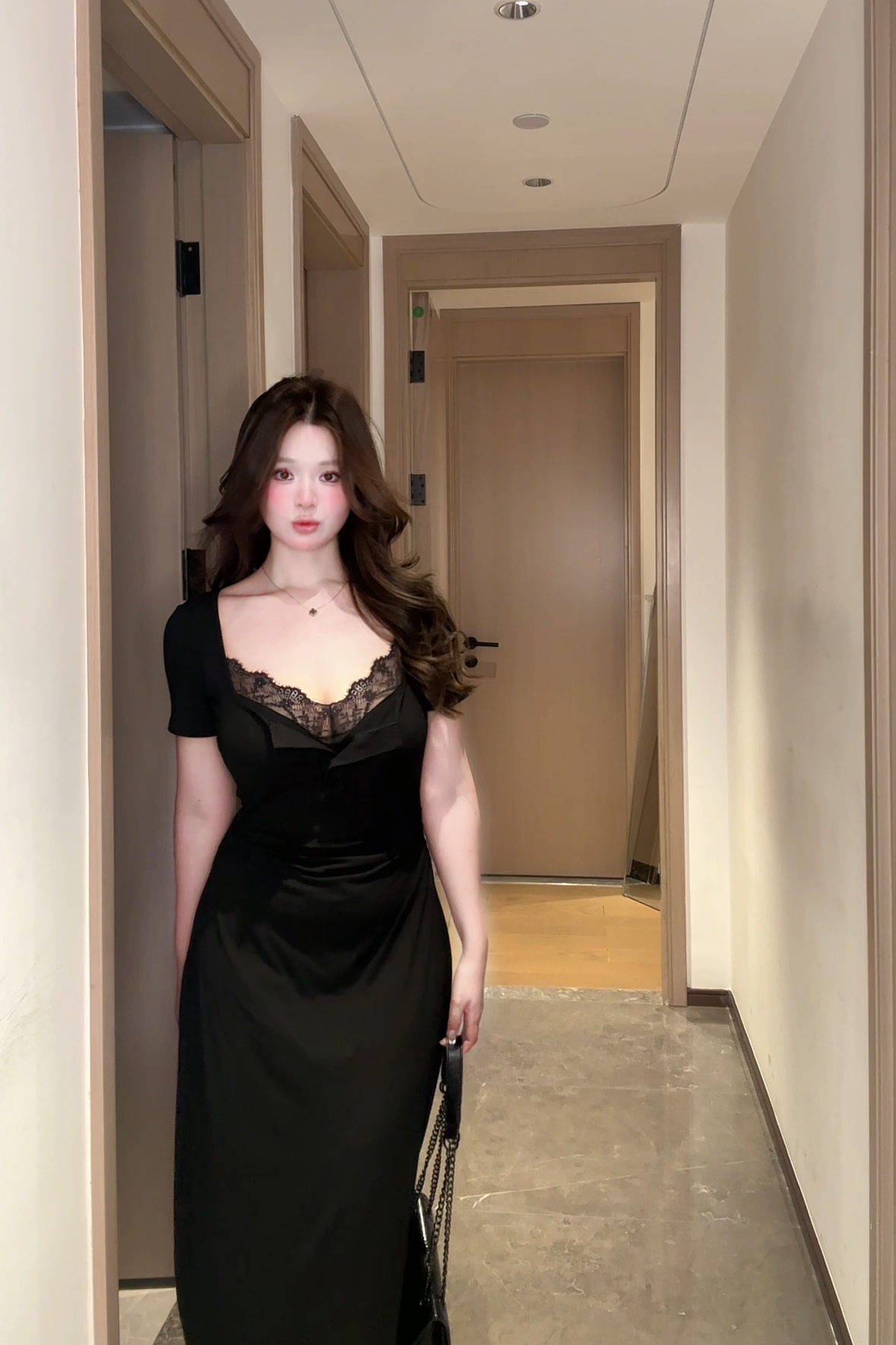 【福利款】微胖MM纯欲风性感辣妹修身连衣裙女气质显瘦包臀长裙