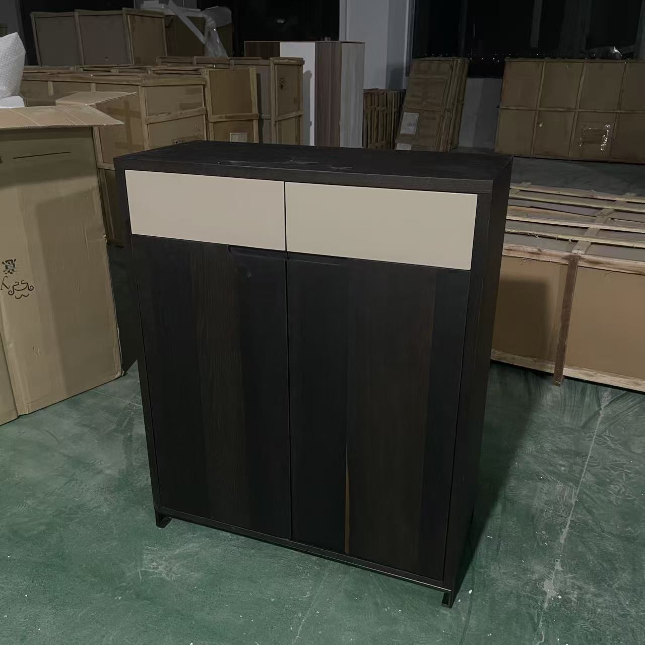 现代简约家用烟熏色鞋柜(90*40*110)