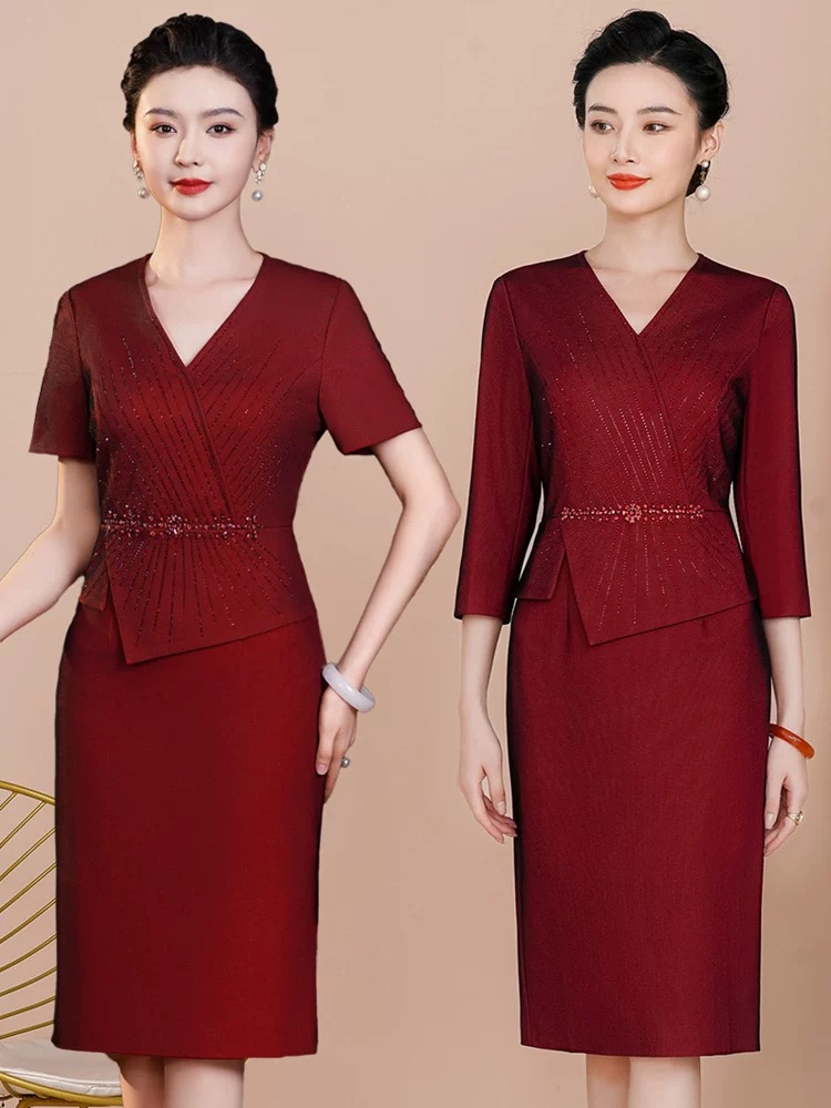 喜婆婆妈妈装2025新款喜婆婆喜妈妈婚宴装喜妈妈礼服显瘦63266