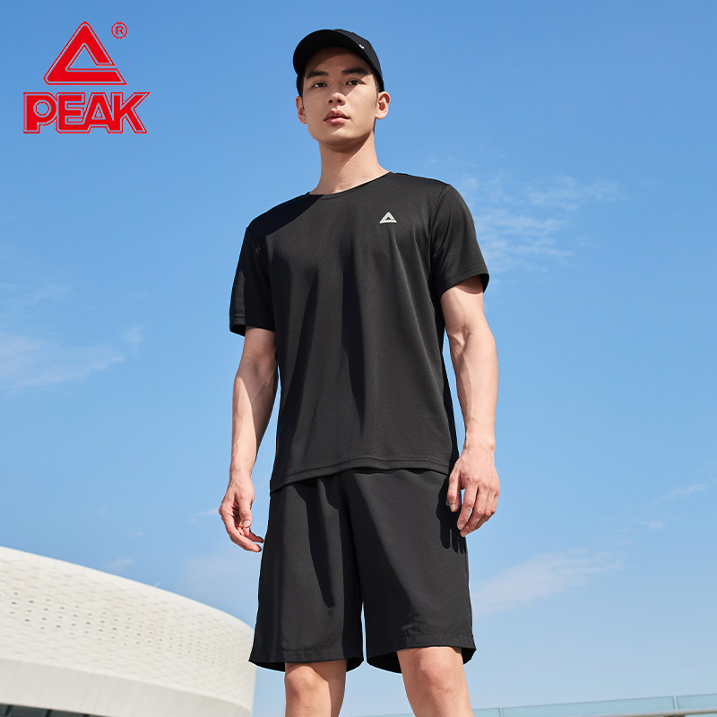 Peak/匹克运动短袖T恤透气薄款速干运动健身弹力舒适夏季户外男