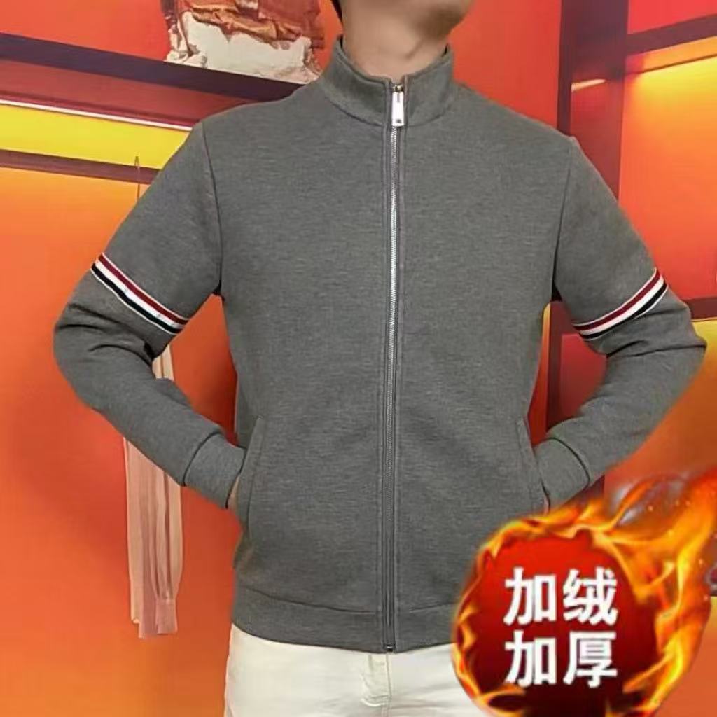 yjfs欧品【顺丰包邮】冬季加绒加厚男士立领外套休闲保暖开衫外套H7