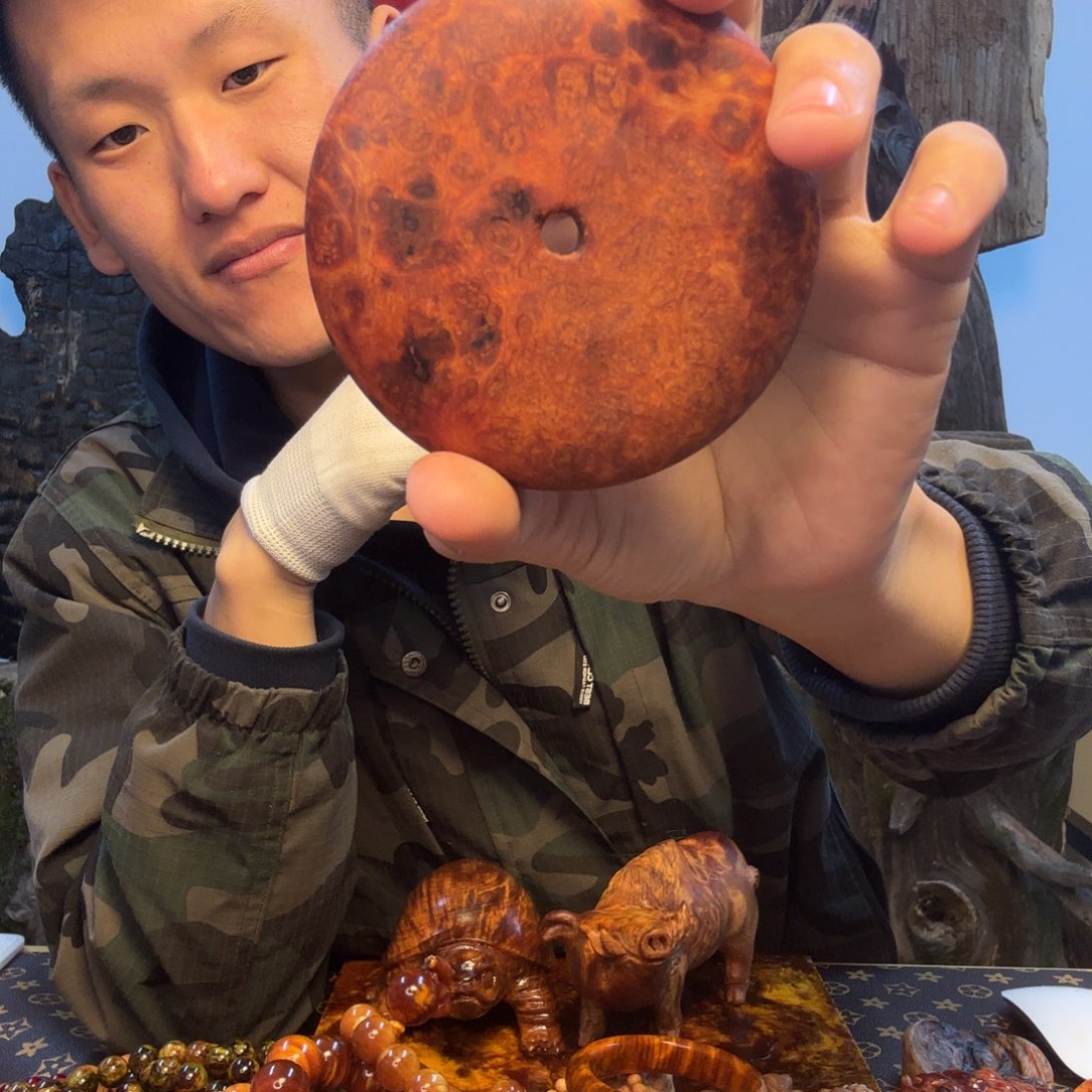 无事牌松木（琥珀木）雷击木口16号