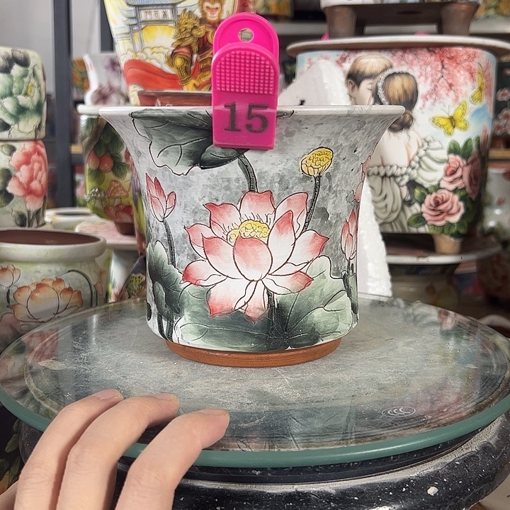 景德镇手绘花盆满38包邮