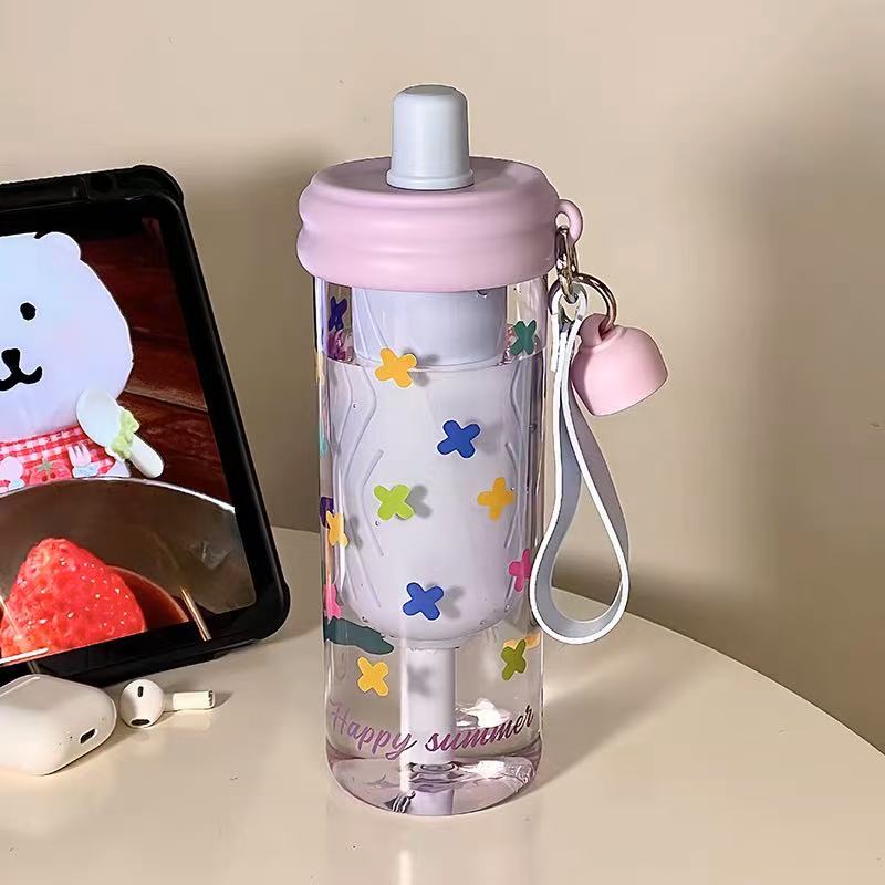 A650风花茶吸管杯650ml紫色