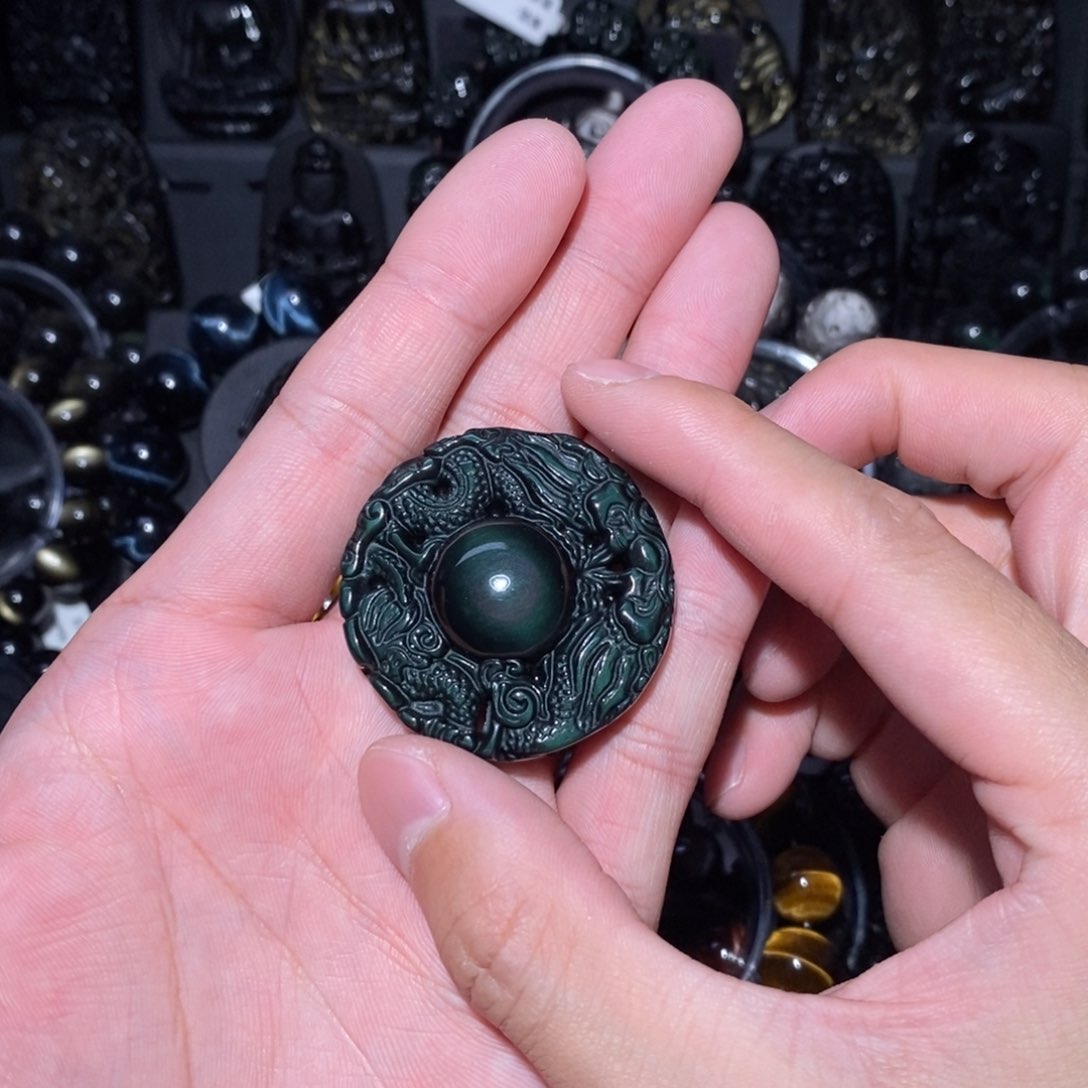 黑曜岩颈饰未镶嵌中**材