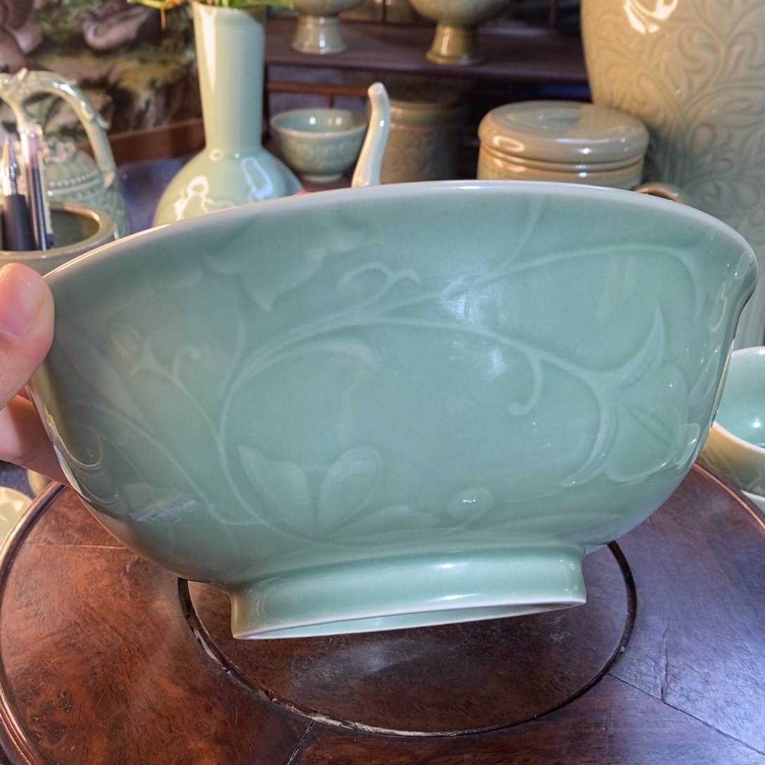 8.3英寸的玉兰碗2只微瑕