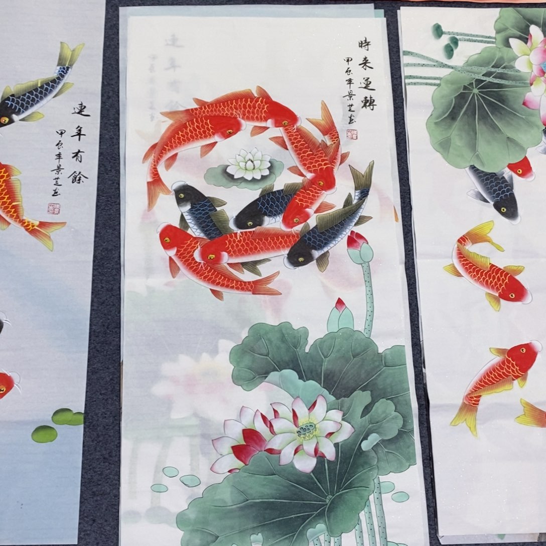 国画尺寸140✖️70四尺手绘工笔