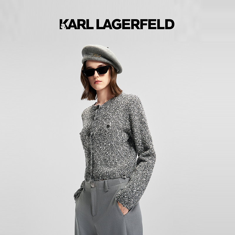 【晨粉专享价】KARL LAGERFELD2025春季新款针织开衫老佛爷M21E2212